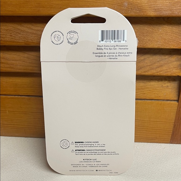 Kitsch Silver Rhinestone Bobby Pin Set (4pc) - Picture 4 of 11